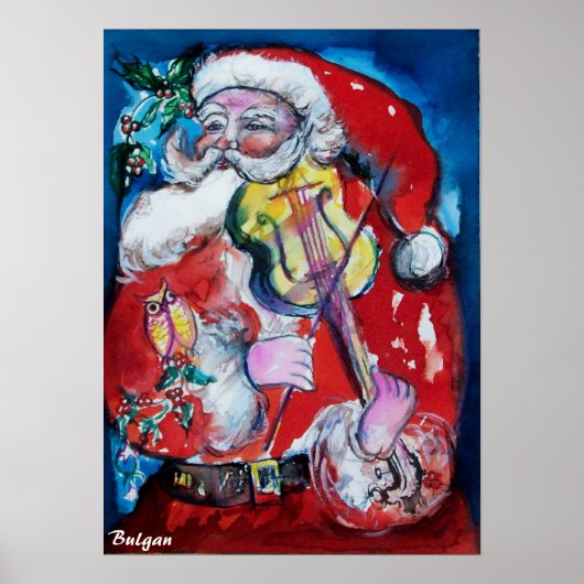 SANTA CLAUS MET VIOLIN POSTER (Voorkant)
