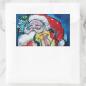 SANTA CLAUS MET VIOLIN RECHTHOEKIGE STICKER (Tas)