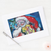 SANTA CLAUS MET VIOLIN RECHTHOEKIGE STICKER (Envelop)