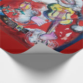 SANTA CLAUS MET VIOLIN/SNOWMAN EN XMAS TREE CADEAUPAPIER (Hoek)