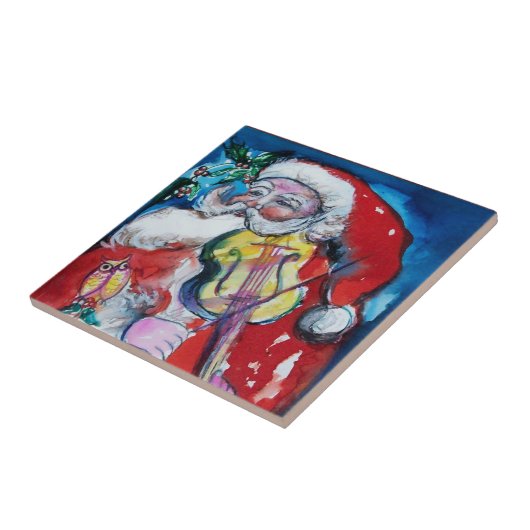 SANTA CLAUS MET VIOLIN TEGELTJE (Zijkant)