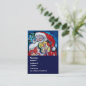 SANTA CLAUS MET VIOLIN VISITEKAARTJE (Staand voorkant)