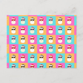 Santa Claus modern neon multicolor fotocollage Briefkaart