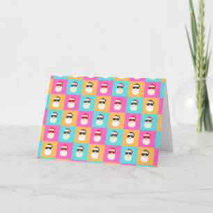 Santa Claus modern neon multicolor fotocollage Kaart