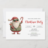 Santa Claus modern watercolor holiday invite card Kaart (Voorkant)