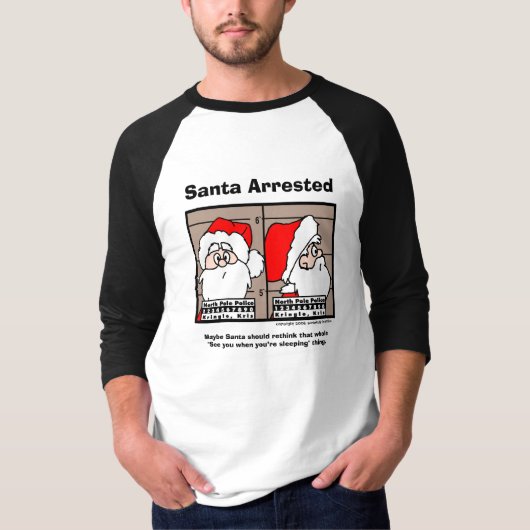 Santa Claus Mok Shot Basic Raglan T-shirt (Voorkant)