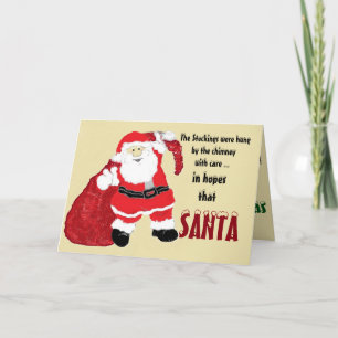 Santa Claus Money Card Feestdagen Kaart