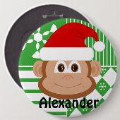 Santa Claus Monkey - Aangepaste Button voor stoppe (Voorkant /achterkant)