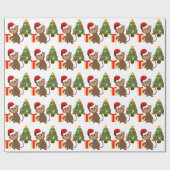 santa claus monkey emoji cadeaupapier (Vlak)