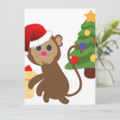 santa claus monkey emoji feestdagenkaart (Staand voorkant)