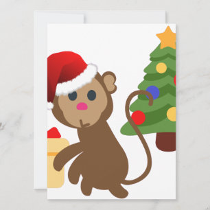 santa claus monkey emoji feestdagenkaart