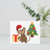 santa claus monkey emoji feestdagenkaart (Staand voorkant)