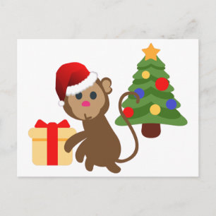 santa claus monkey emoji feestdagenkaart