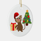 santa claus monkey emoji keramisch ornament (Rechts)