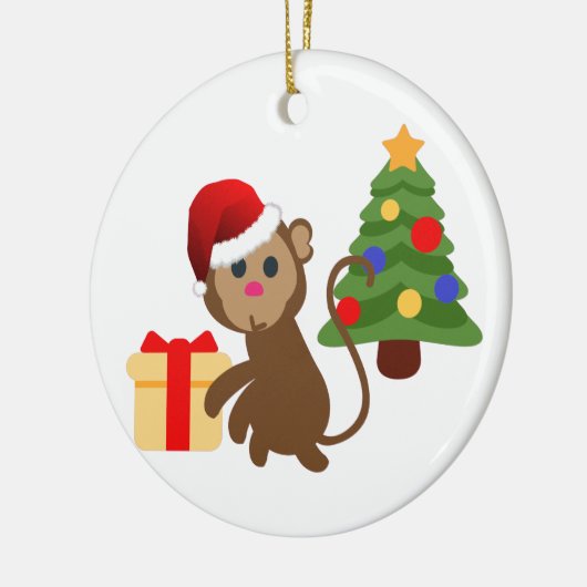 santa claus monkey emoji keramisch ornament (Links)