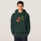 santa claus monkey emoji mannen gevlekt sweatshirt (Voorkant volledig)