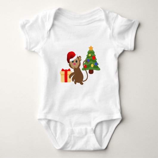 santa claus monkey emoji romper (Voorkant)