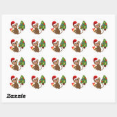 santa claus monkey emoji ronde sticker (Vel)