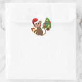 santa claus monkey emoji ronde sticker (Tas)