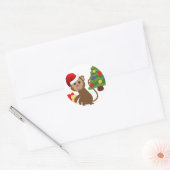 santa claus monkey emoji ronde sticker (Envelop)
