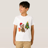 santa claus monkey emoji t-shirt (Voorkant volledig)