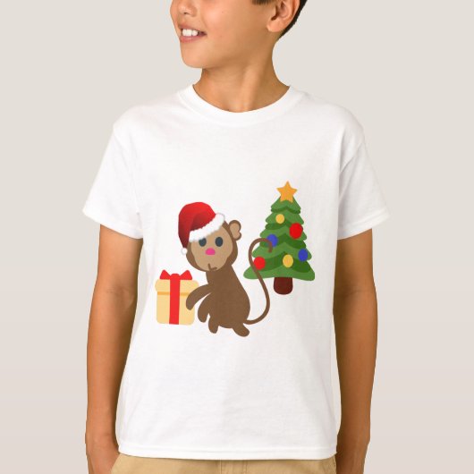 santa claus monkey emoji t-shirt (Voorkant)
