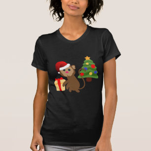 santa claus monkey emoji t-shirt