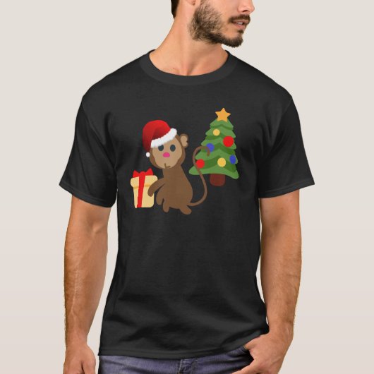 santa claus monkey emoji t-shirt (Voorkant)