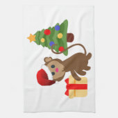 santa claus monkey emoji theedoek (Verticaal)