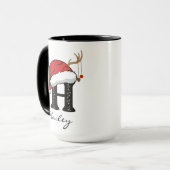 Santa Claus Monogram Mug Custom Gift for Him & Her Mok (Voorkant links)
