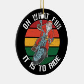 Santa Claus Motorcycle Biker... Wat leuk is het? Keramisch Ornament (Rechts)