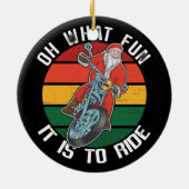 Santa Claus Motorcycle Biker... Wat leuk is het? Keramisch Ornament (Achterkant)