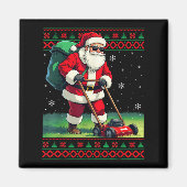 Santa Claus Mowing Lawn Ugly Christmas Holiday Boy Magneet (Voorkant)