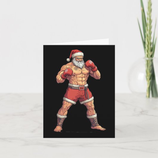 Santa Claus Muay Thai - Kerstfeest met een thema Kaart (Voorkant)