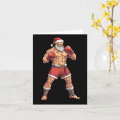Santa Claus Muay Thai - Kerstfeest met een thema Kaart (Gele Bloem)