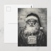 Santa Claus Mugshot: Naughty List Gone Wrong Briefkaart (Voorkant / Achterkant)