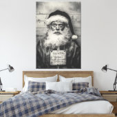 Santa Claus Mugshot: Naughty List Gone Wrong Canvas Afdruk (Insitu (Slaapkamer))