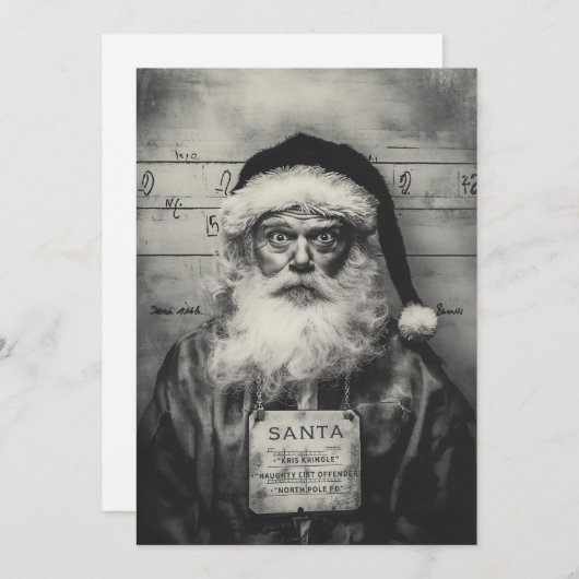 Santa Claus Mugshot: Naughty List Gone Wrong Kaart (Voorkant / Achterkant)