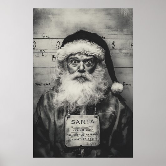 Santa Claus Mugshot: Naughty List Gone Wrong Poster (Voorkant)