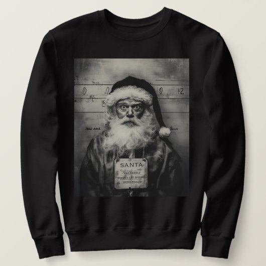 Santa Claus Mugshot: Naughty List Gone Wrong Trui (Design voorkant)