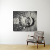 Santa Claus Mugshot: Naughty List Gone Wrong Wandkleed (In Situ (horizontaal))