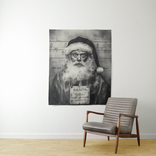 Santa Claus Mugshot: Naughty List Gone Wrong Wandkleed (In situ)