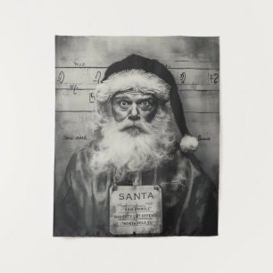 Santa Claus Mugshot: Naughty List Gone Wrong Wandkleed