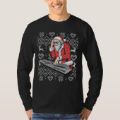 Santa Claus Music DJ Ugly kersttacky mas T-shirt (Voorkant)