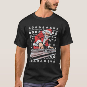 Santa Claus Music DJ Ugly kersttacky Xmas Gif T-shirt
