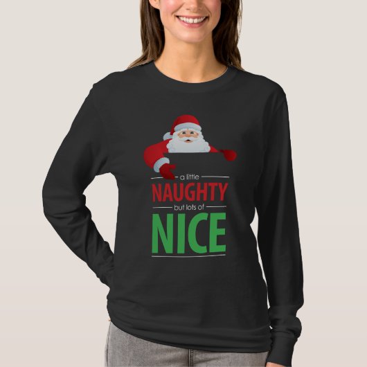 Santa Claus Naughty en Nice Women's Dark T-Shirt (Voorkant)