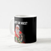 SANTA CLAUS NAUGHTY GIRL CHRISTMAS COFFEE MUGS KOFFIEMOK (Voorkant links)