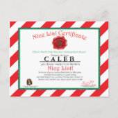 Santa Claus Nice Lijst Aangepaste Certificaat Brie Feestdagenkaart (Voorkant)