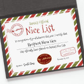 Santa Claus Nice List, Santa Nice List Certificate