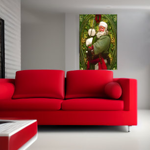 Santa Claus nieuwe uiterlijk AI Art Poster